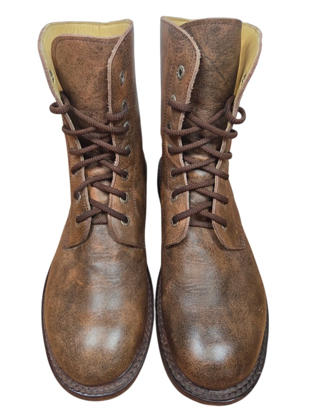 Bed Stu Men's Boots Size 11 Brown Distressed Genuine Leather Lace Up Combat Boho